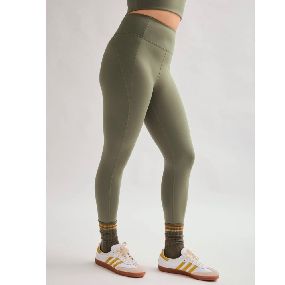 Girlfriend Collective XS High Rise Leggings Moss Green Athleisure Yoga Workout